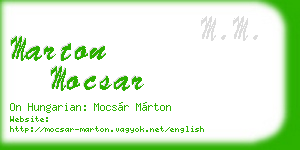 marton mocsar business card