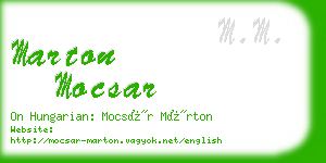 marton mocsar business card